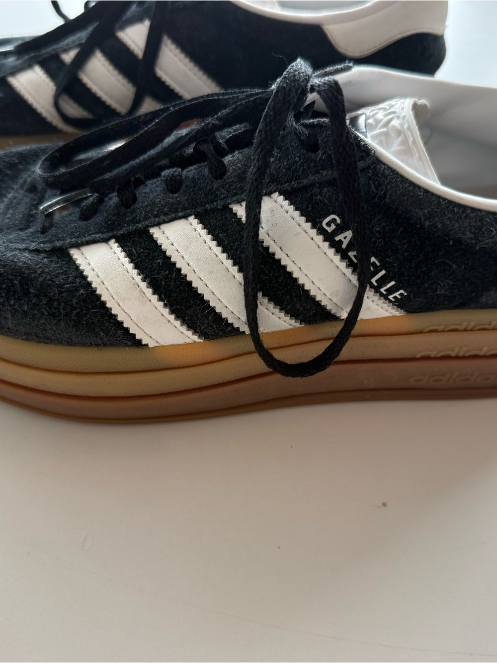 adidas Black & White Gazelle Platform Sneakers